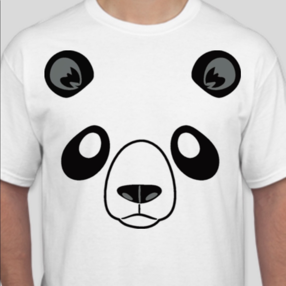 White PANDA BASIC t-shirt